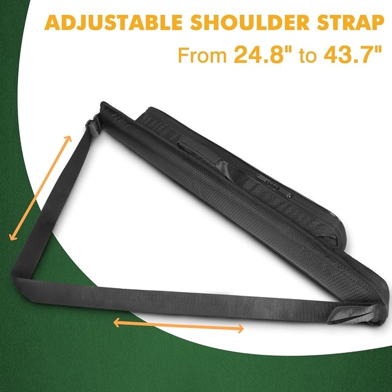 Durable Pool Cue Case Waterproof Portable Adjustable Strap Organizer Billiards