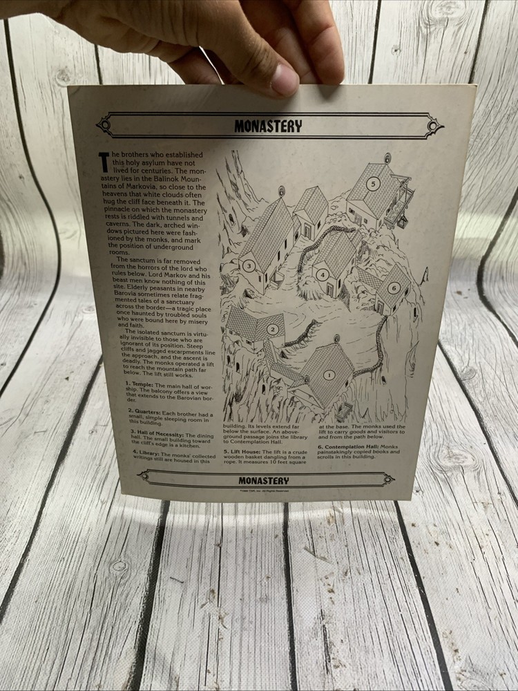 D&D Monastery Map/Guide 1990 TSR