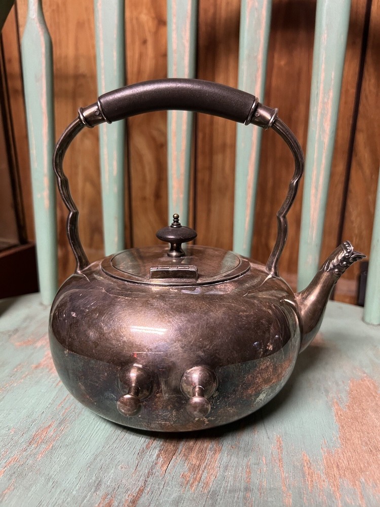 Vintage E.G. Webster & Sons Silverplate Teapot Lidded W Handle Finely Detailed