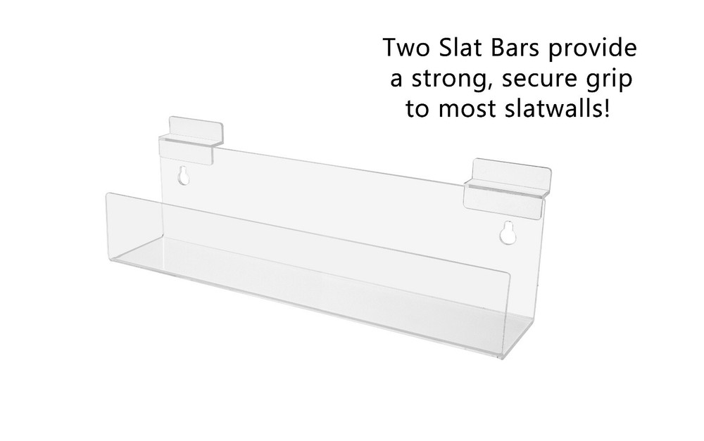 Display Rack Slatwall Wall Mount 12" J Shelf Floating Effect Qty 12