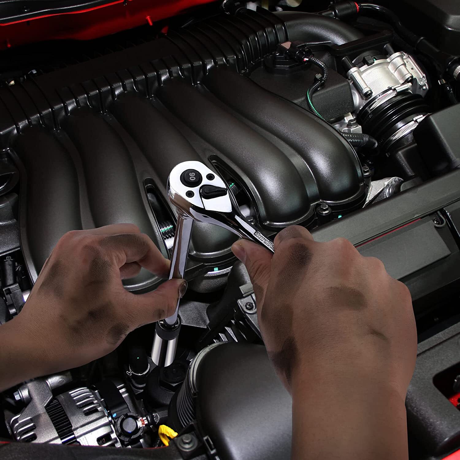 DURATECH 5 PC Magnetic Swivel Spark Plug Socket Set Magnetic Core Steel NEW