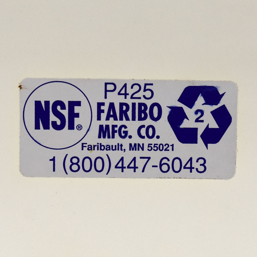 Faribo P425 Rectangular Mobile Bin 54 Gal Tank USDA/NSF w/Rolling Frame Assembly