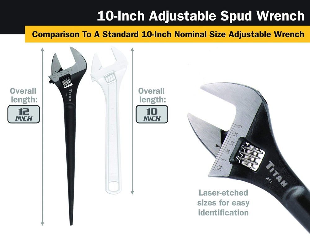 211 Adjustable Construction Spud Wrench 10inch
