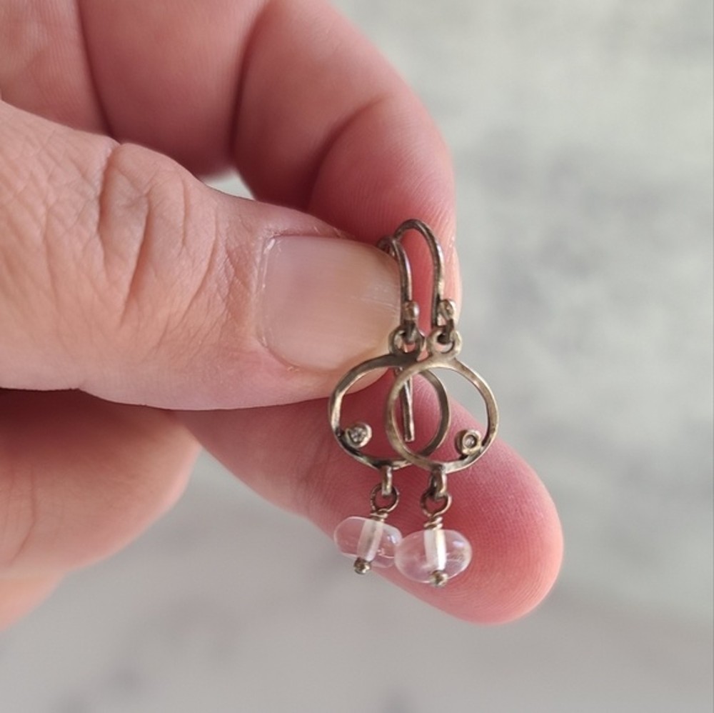 925 Glass Dangling Earrings