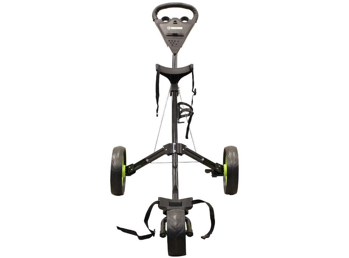 Massimo Golf Push Cart 3 Wheel Lightweight Easily Collapses Cup Holder & Storage