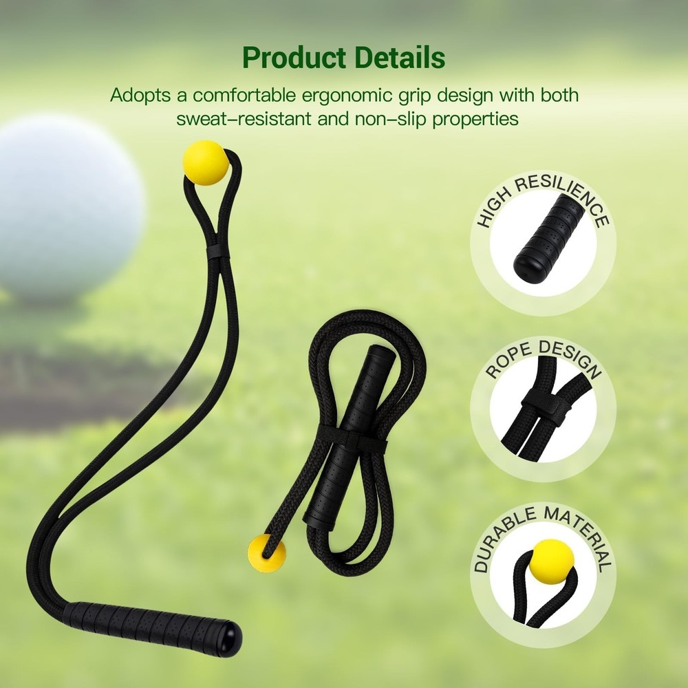 Rope Golf Swing Trainer Black