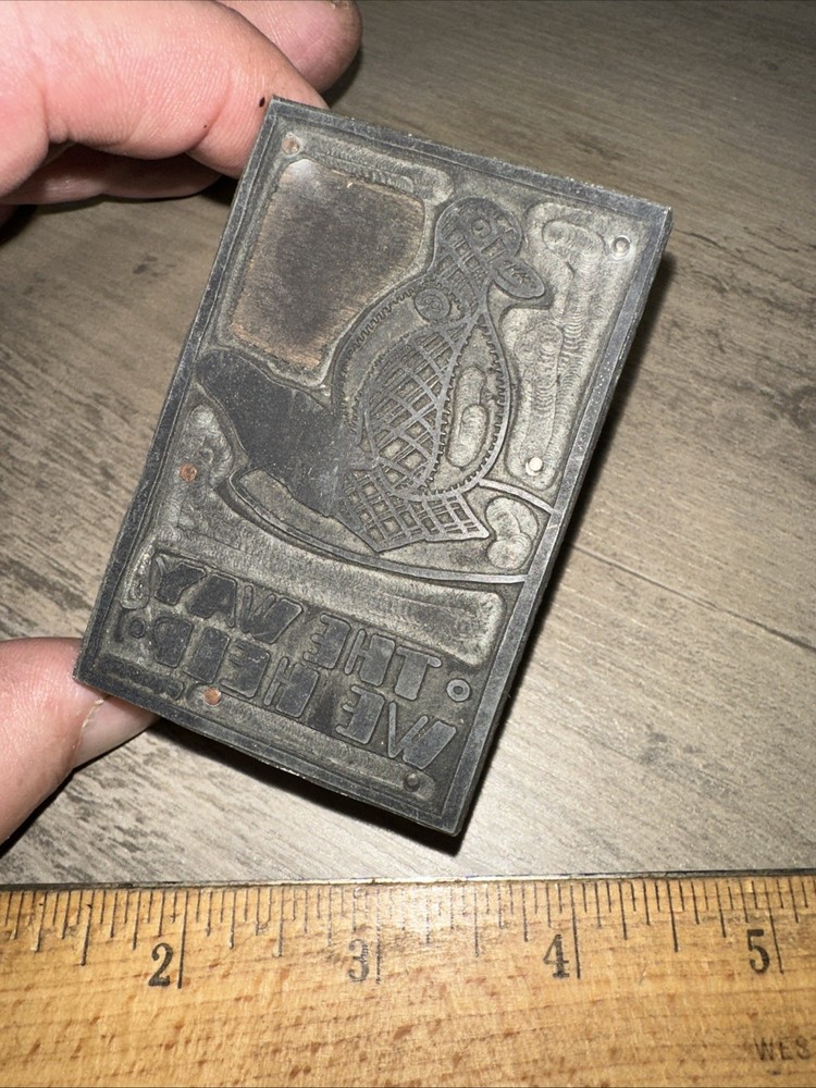 Printing Block “ The Way We Help “ Unknown Image, Penguin??