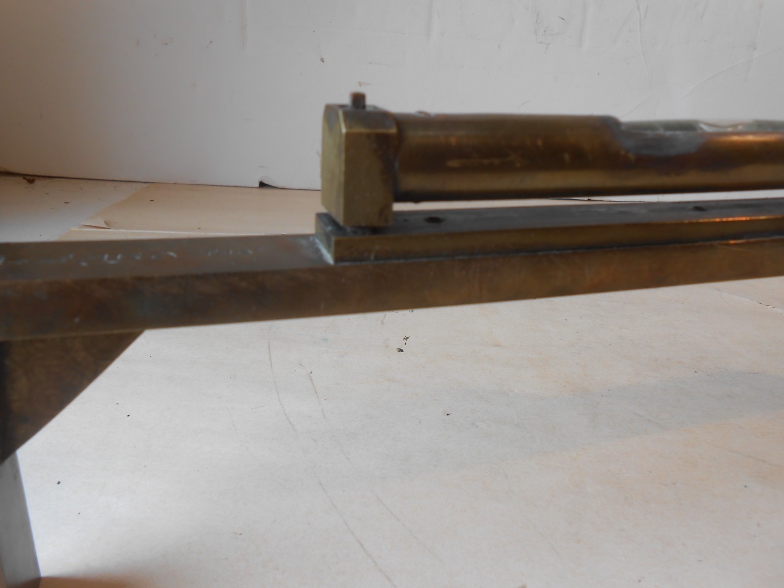 ANTIQUE BRASS BRIDGE LEVEL BILLIARDS TABLE FAB. BY G. CARO PARIS ENGINE TURNED