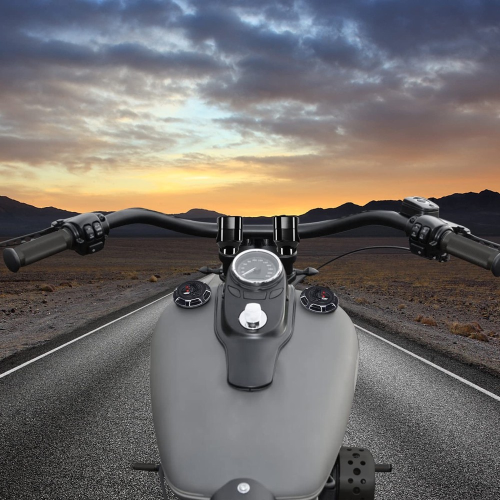 Motorcycle Handlebar Riser for Harley, One-Piece Pullback Black 4 inch