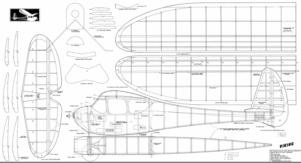 Viking 63 inch Oldtimer RC AIrplane Printed Plans