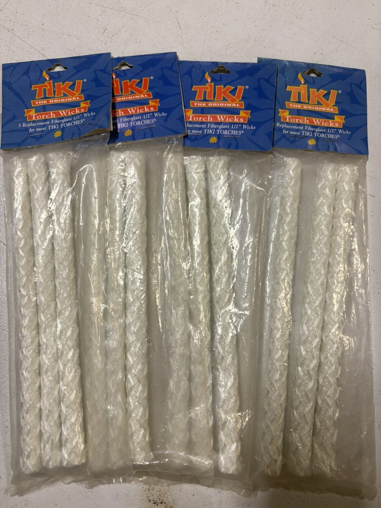 1/2” Tiki torch replacement wick   Includes 4packs =12 Wicks