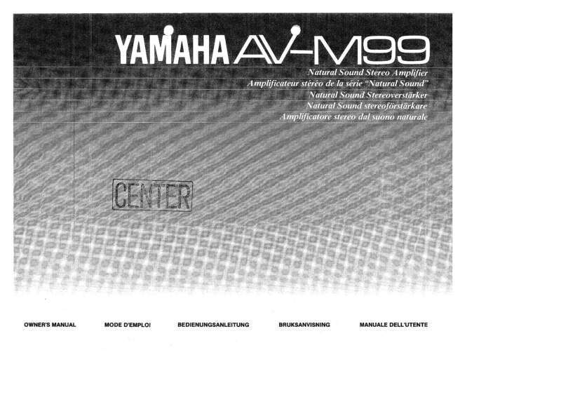 Yamaha AV-M99 Amplifier Owners Manual