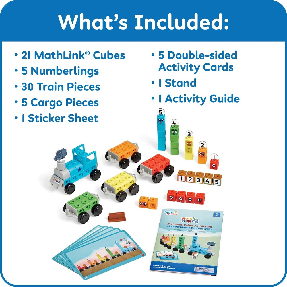 hand2mind Numberblocks Express Train MathLink Cubes Activity Set, Preschool L...