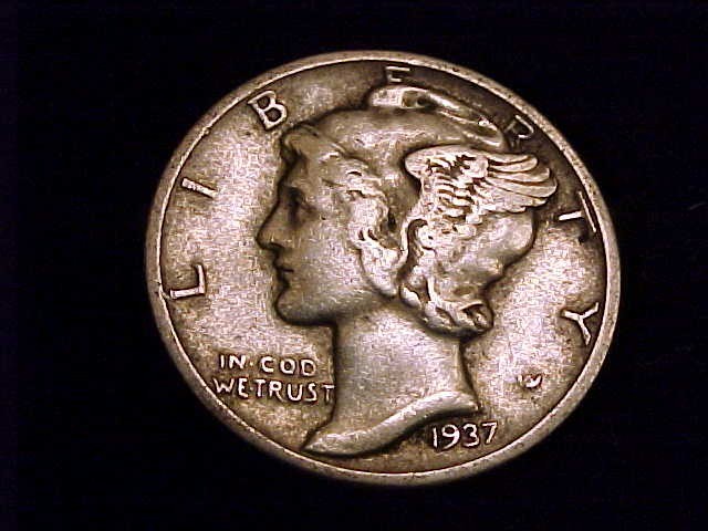1937-P  Mercury Dime, Fine Grade