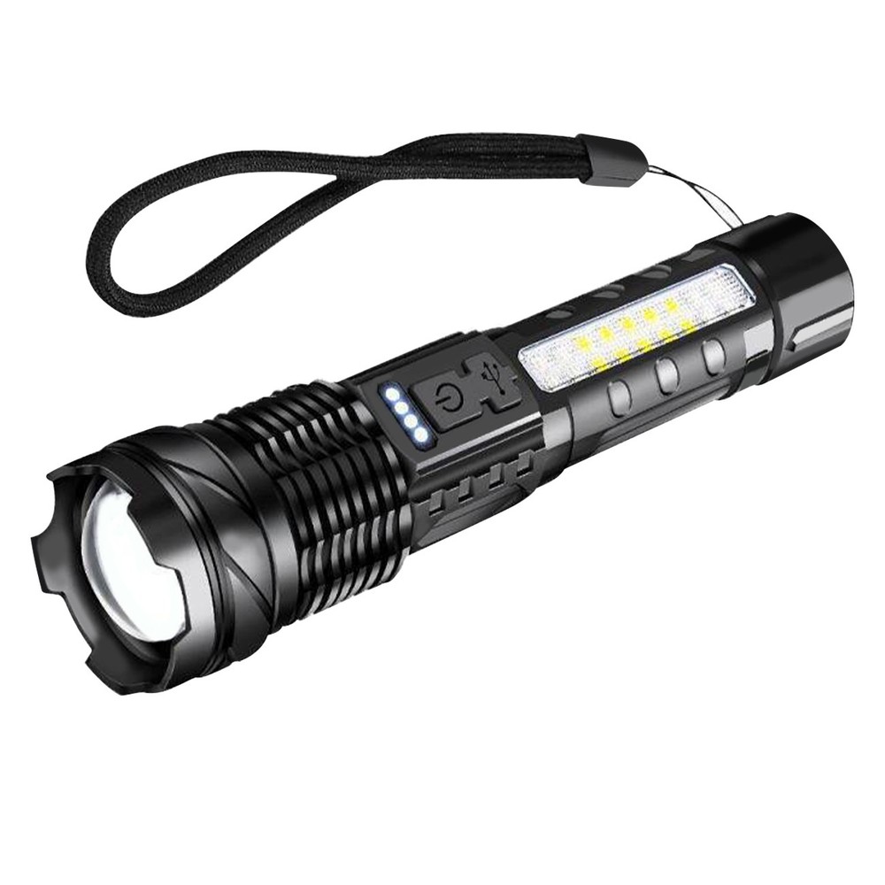 12000000LM Super Bright Telescopic Zoom Flashlight Rechargeable 3Color Light