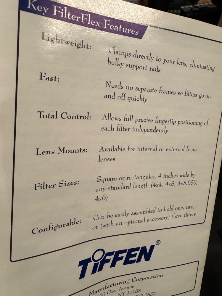 TIFFEN FILTER FLEX MATTE BOX FOR INTERNAL FOCUS LENS