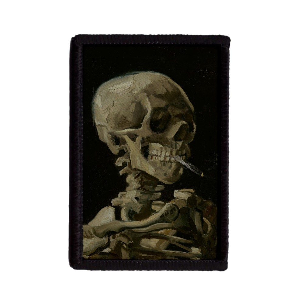 Van Gogh Smoking Skeleton Painting Patch Sew On [sub]