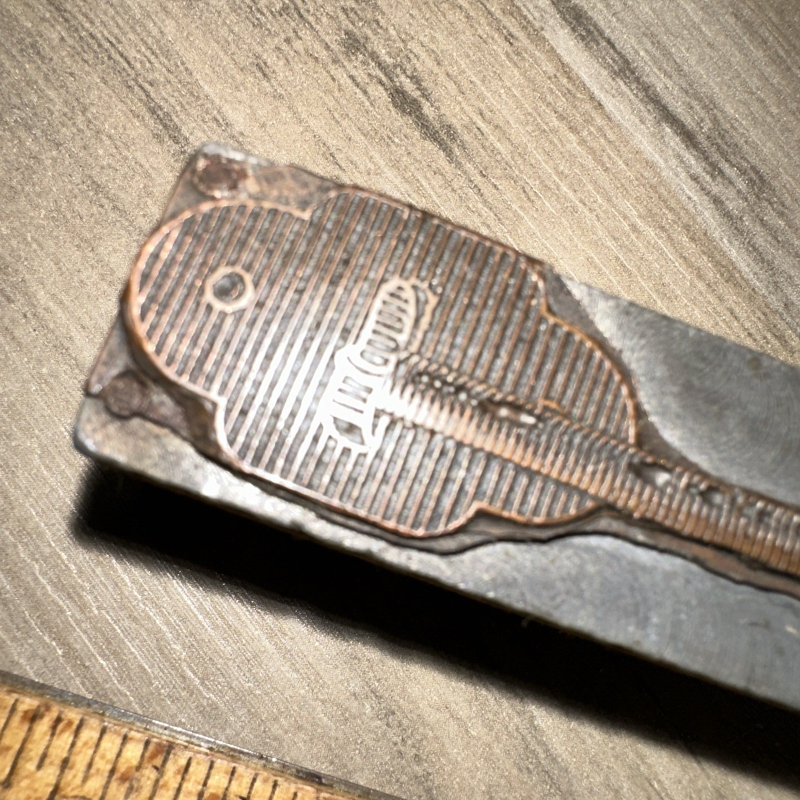 Printing Block “ Unknown Image? Clasp? “ Copper Face Block