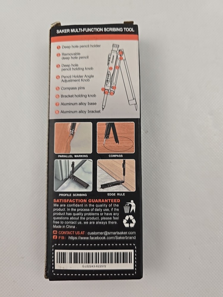 Saker Multi-Function Scribing Tool- Construction Pencil- Aluminum Alloy Scribe T