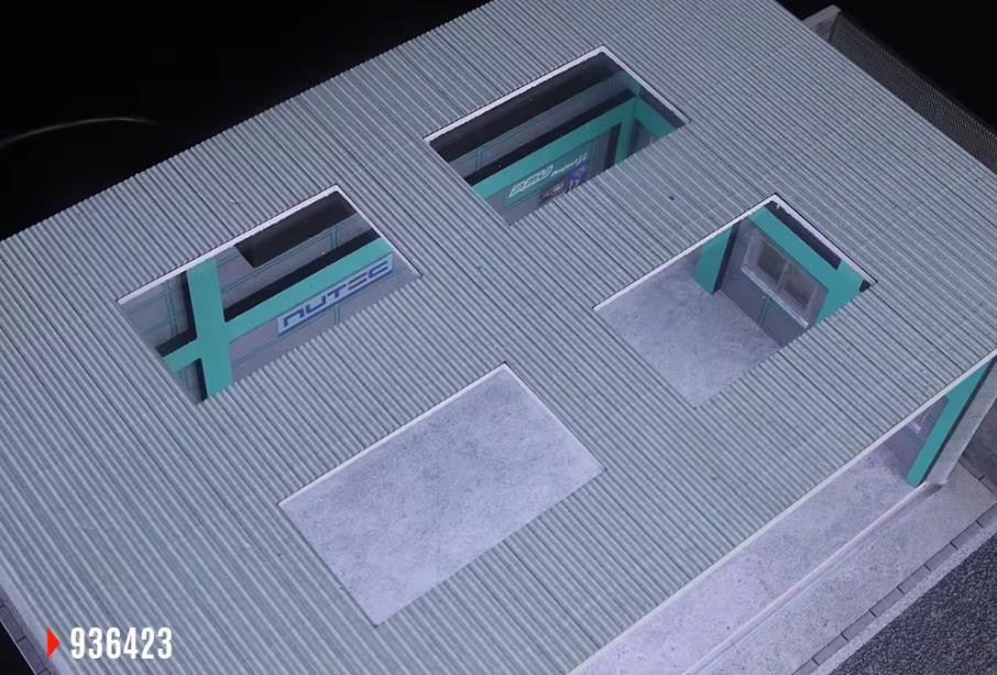 High-Precision 3D Printed 1:64 Yokohama Garage Lighted Scene Simulation Model