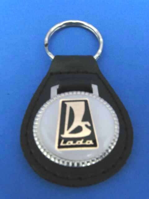 LADA BLACK LEATHER KEYRING KEYFOB #121