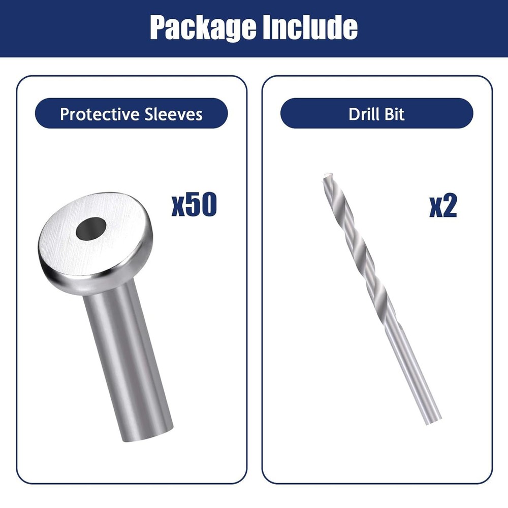50 Pack 30 Degree Angle Protective Sleeves Cable Railing Corner Protector Sle...