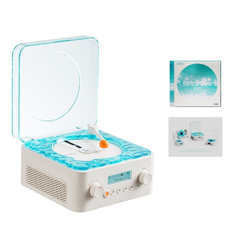 Turntable Bluetooth-compatible Speaker With Adjustable LED Light Music Player