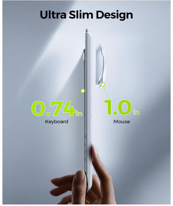 Wireless Keyboard and Mouse Combo - Full Size Slim Thin Wireless Keyboard Mouse