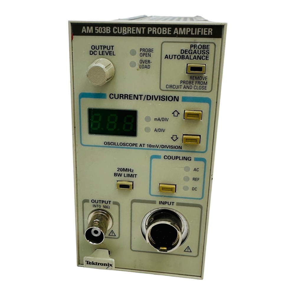 TEKTRONIX AM503B CURRENT PROBE AMPLIFIER ***CALIBRATED*** w/A6303 CURRENT PROBE