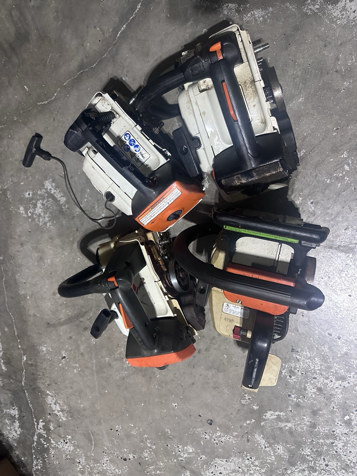 Lot Of 4 Stihl Chainsaws for Parts or Repair MS192, MS193, MS194, 009 . AS IS