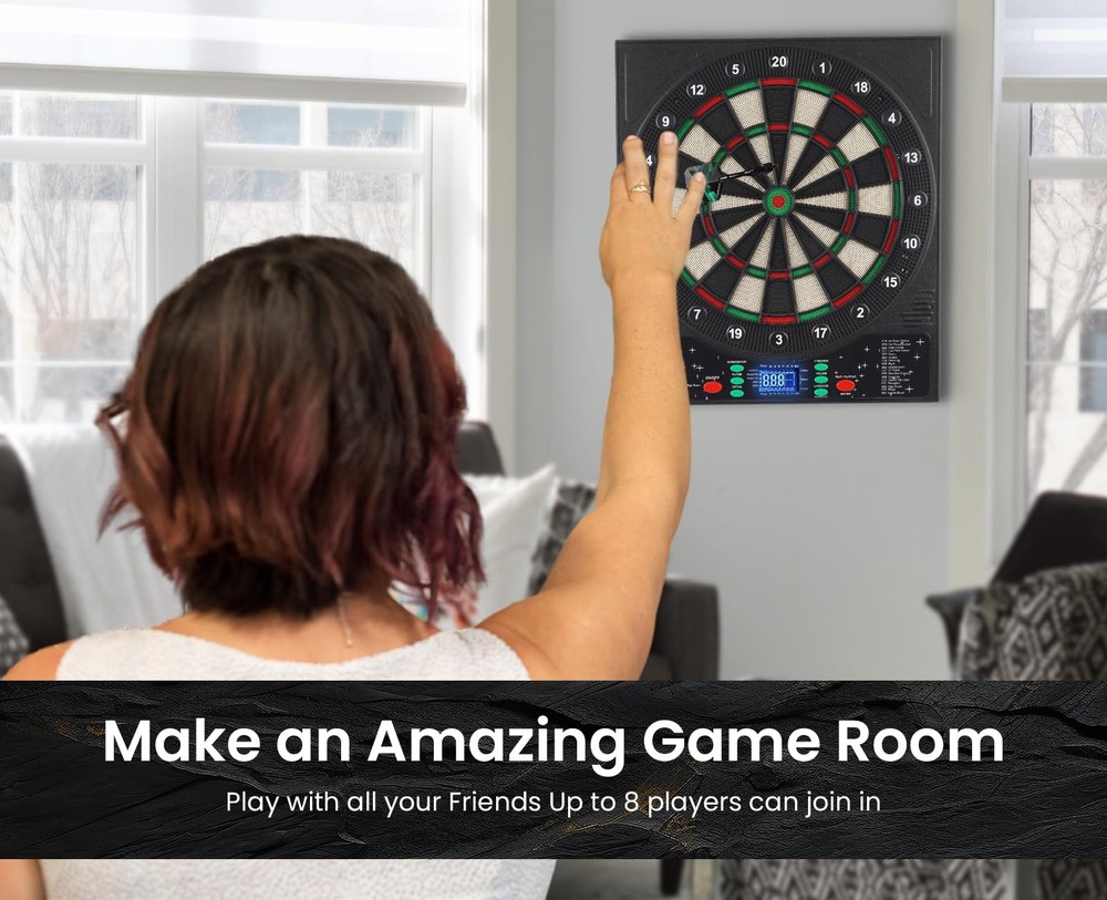 WIN.MAX Electronic Dart Board, LED Display Automatic Scoring Dartboard Sets f...