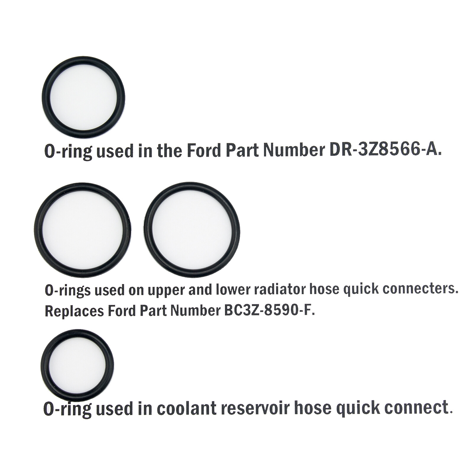 Engine Coolant Pipe O-Rings Kit For Ford F-150 DR-3Z8566-A, & RESERVOIR HOSE