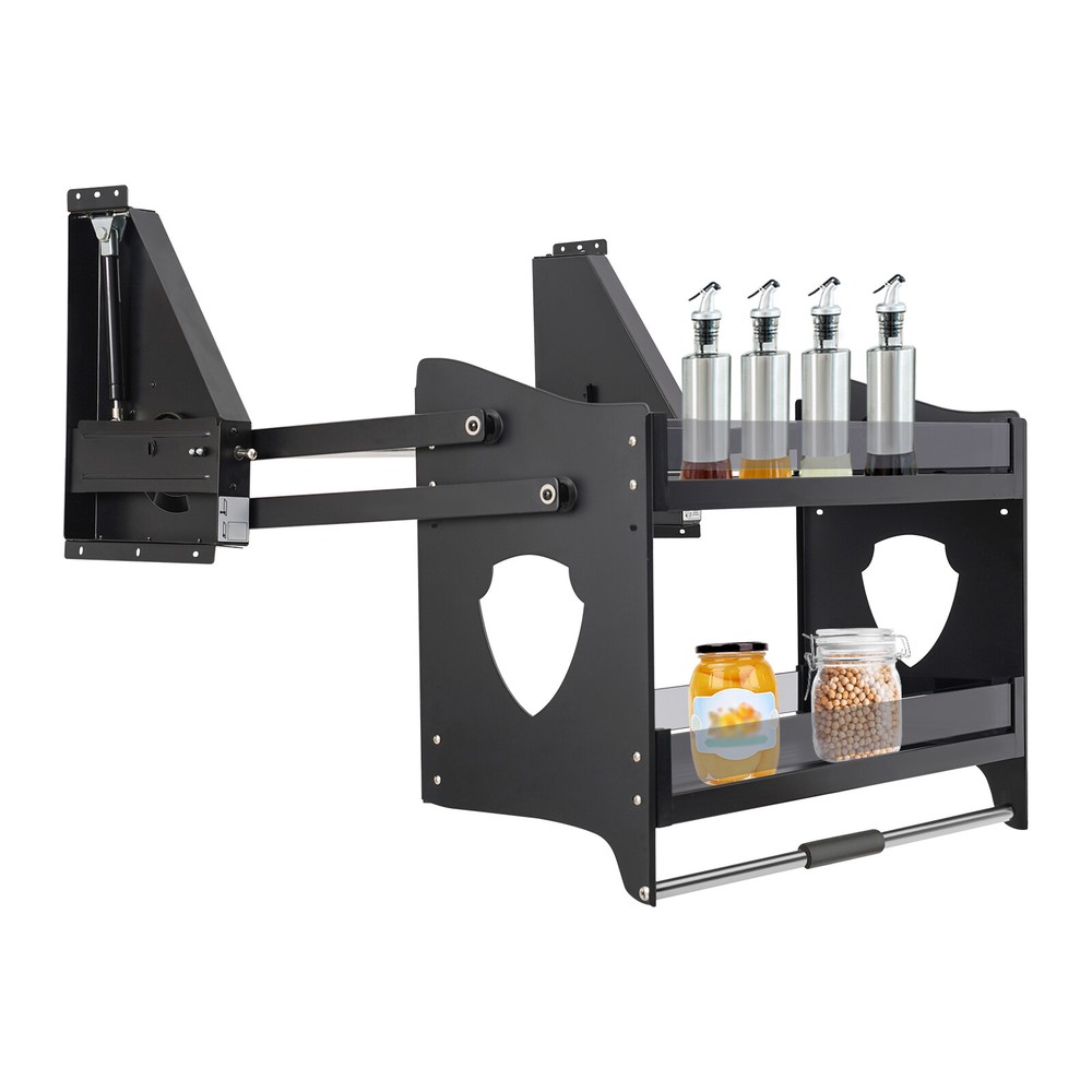 Pull Down Cabinet Organizer, 2 Tier Kitchen Cabinet Pull Down Shelf, Pull Out