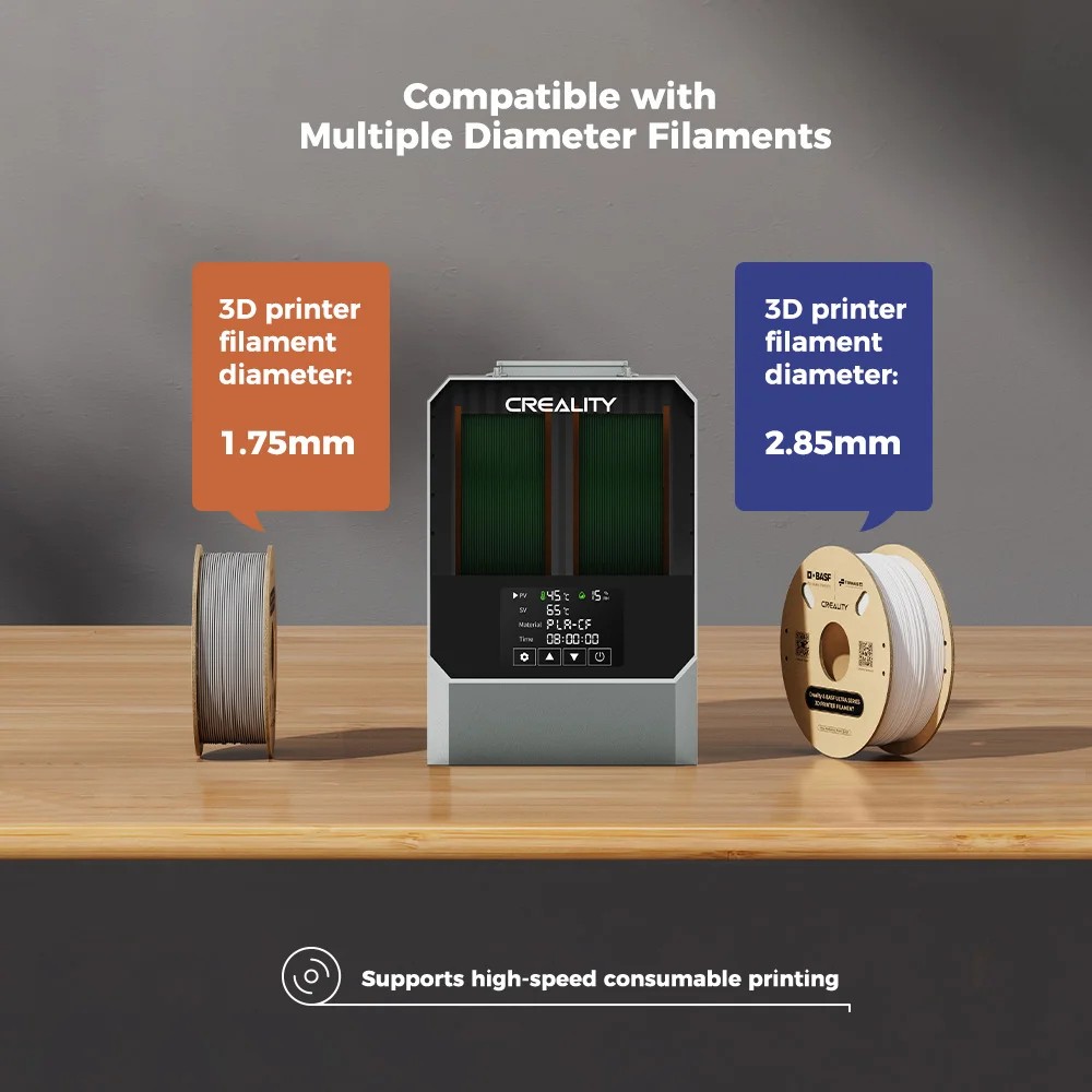 [2-Pack] Creality Space Pi Filament Dryer Box For 2 Spools Double