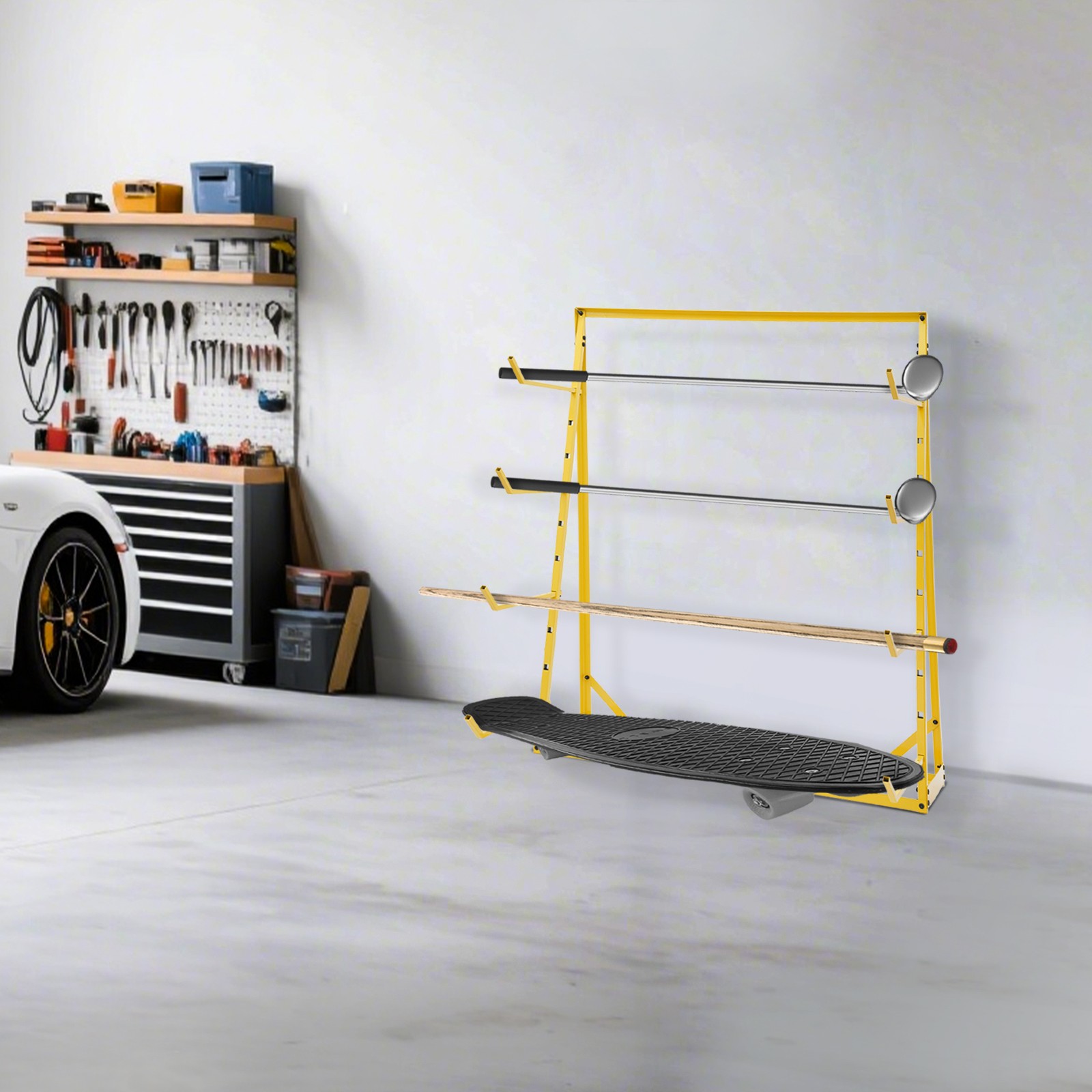 4 Tier Steel Horizontal Lumber Storage Rack Adjustable Storage Cantilever Rack