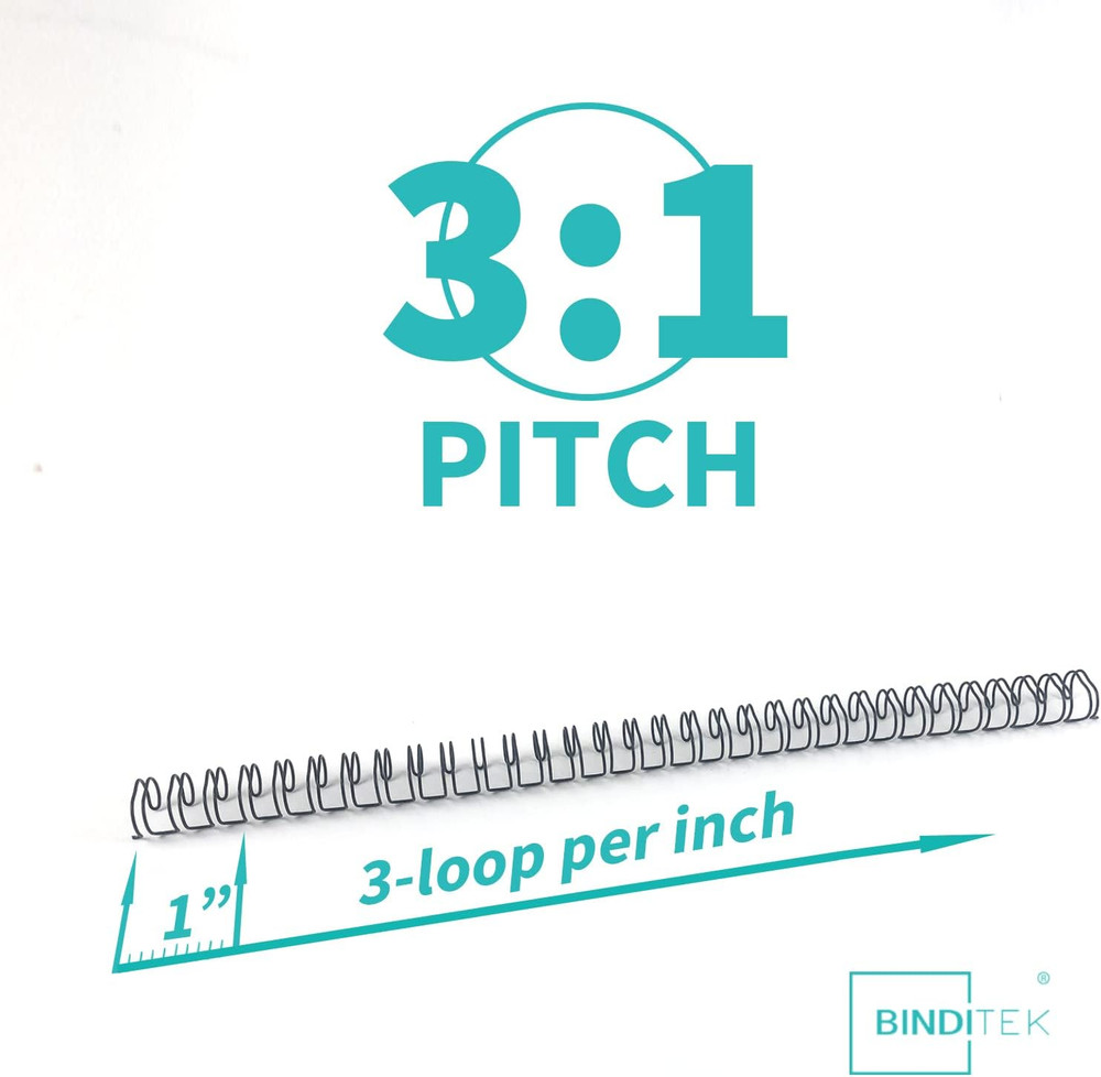 50 Pack Double Loop Wire Binding Spines, 1/2 Inch Binding Wire for Letter Size,