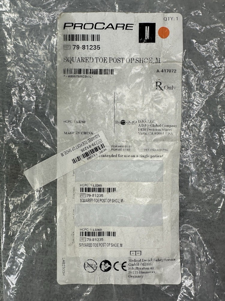 PROCARE - Squared Toe Post-Op Shoe Size M