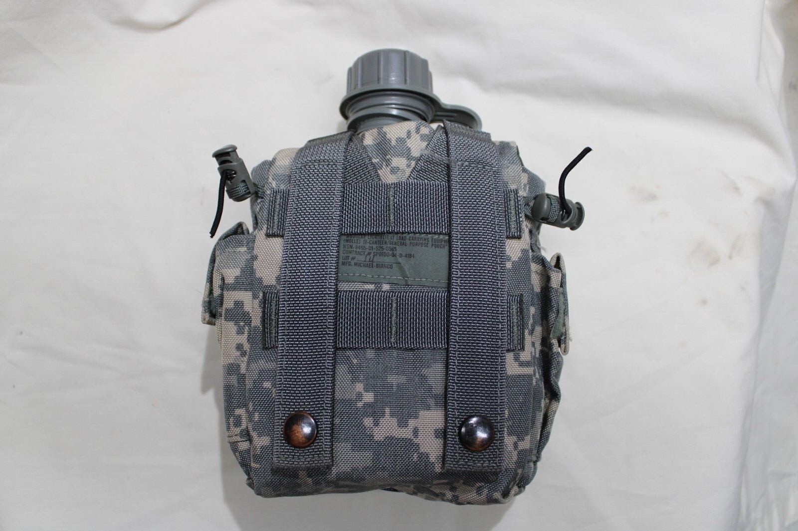 US Military Issue 1QT Canteen MOLLE ACU Pouch Stainless Cup and Cooking Stove