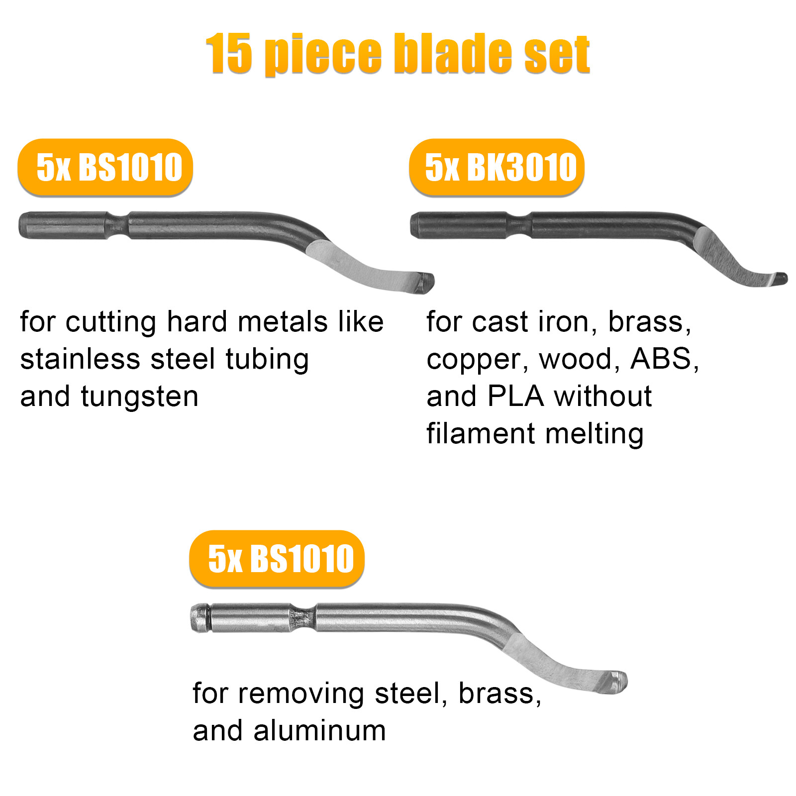 Deburring Tool + 15 High Speed Steel Rotary Burr Removal Blades + Cutter Pen Kit