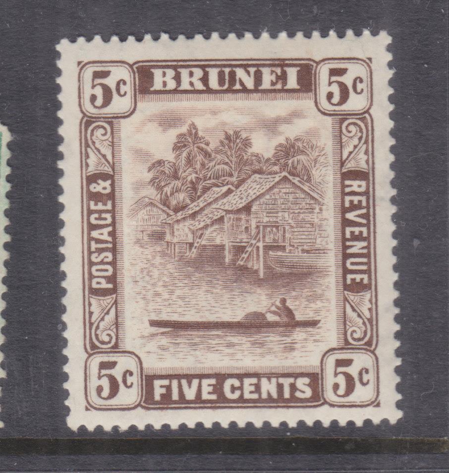 BRUNEI, 1933 Script CA, 5c. Chocolate, lhm.