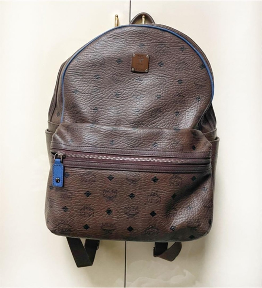 MCM backpack embossed chocolate brown