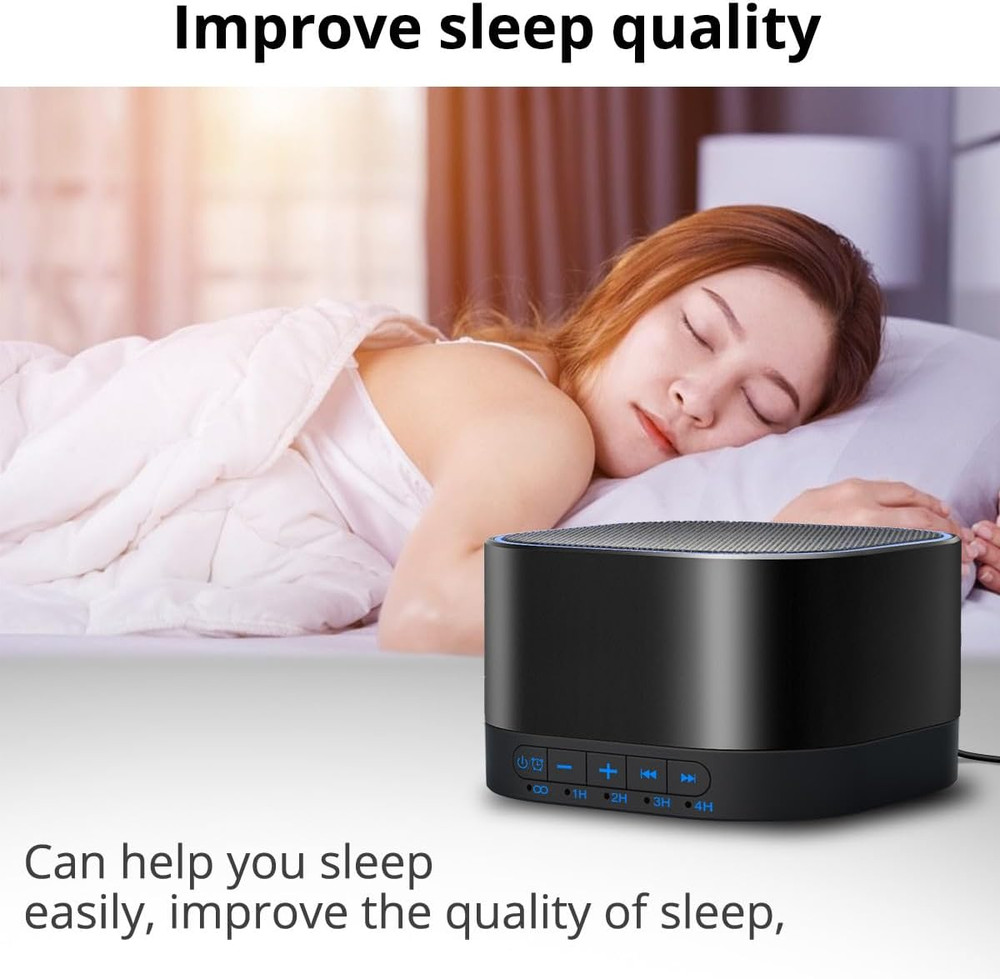 White Noise Machine w/ 20 Soothing Sounds, Sleep Timer, Memory Function, USA