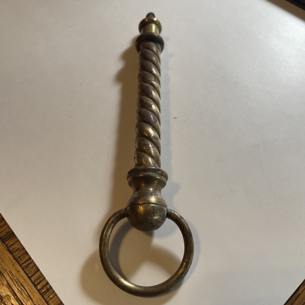 Vintage BRASS SCREW OVAL HOOP PULL