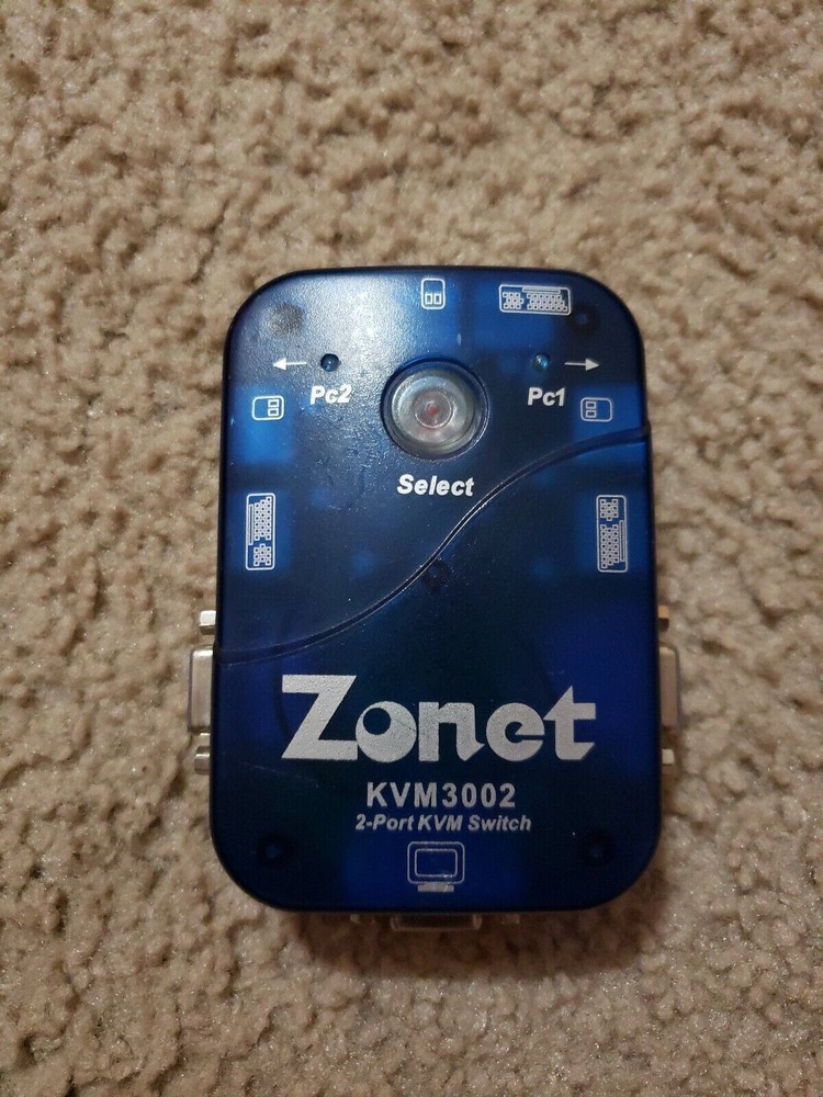 ZONET KVM3002 2 PORT KVM SWITCH NO CABLE