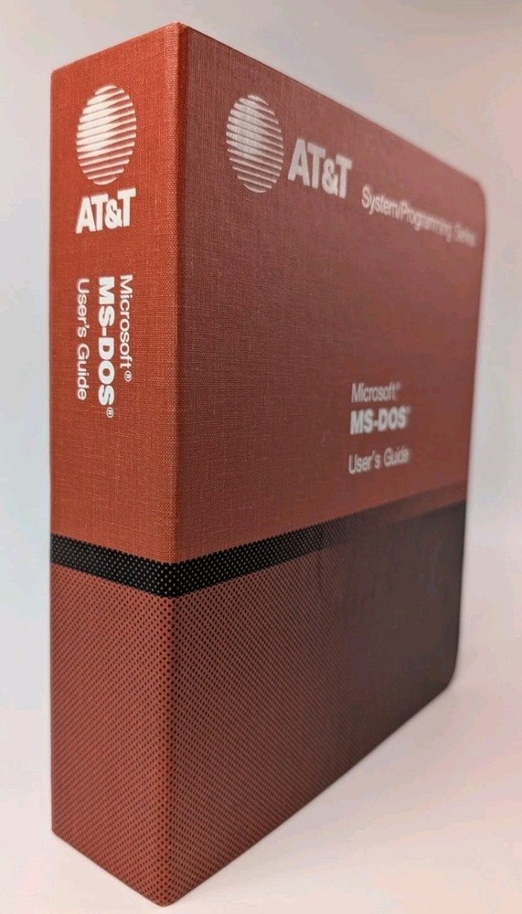 AT&T Microsoft MS-DOS User’s Guide Binder Vintage System Programming (Empty)