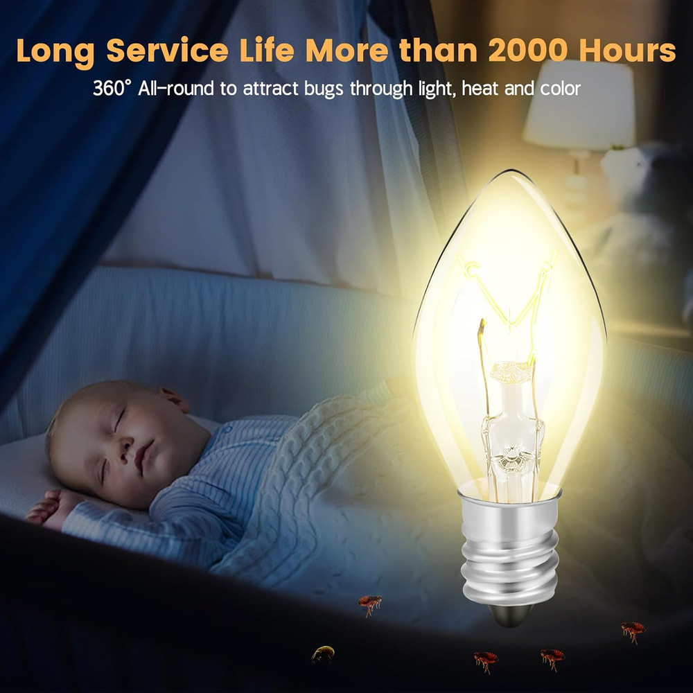 Original Flea Trap Light Bulb Replacement, 10 Pack 7W Replacement Bulbs for Flea