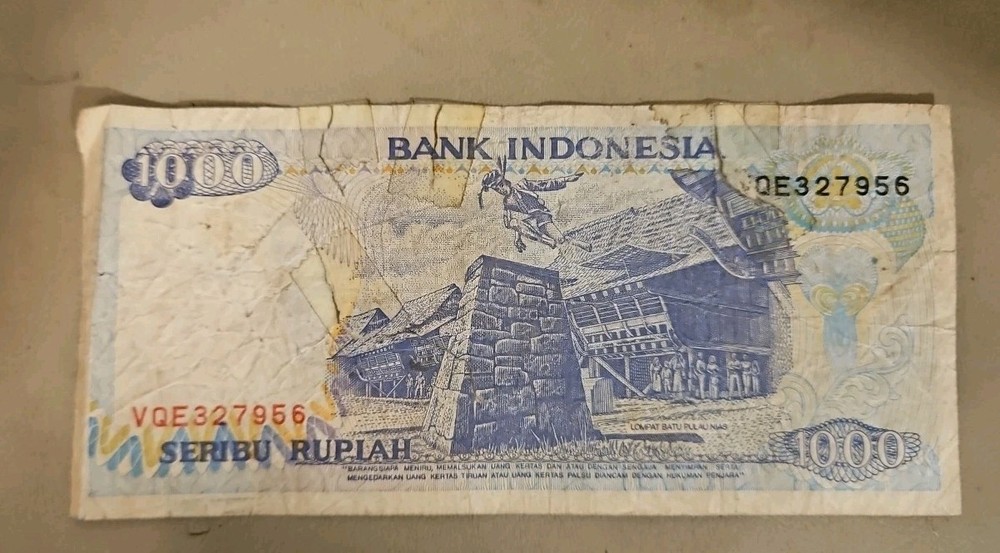1992 Indonesia 1000 Rupiah Note
