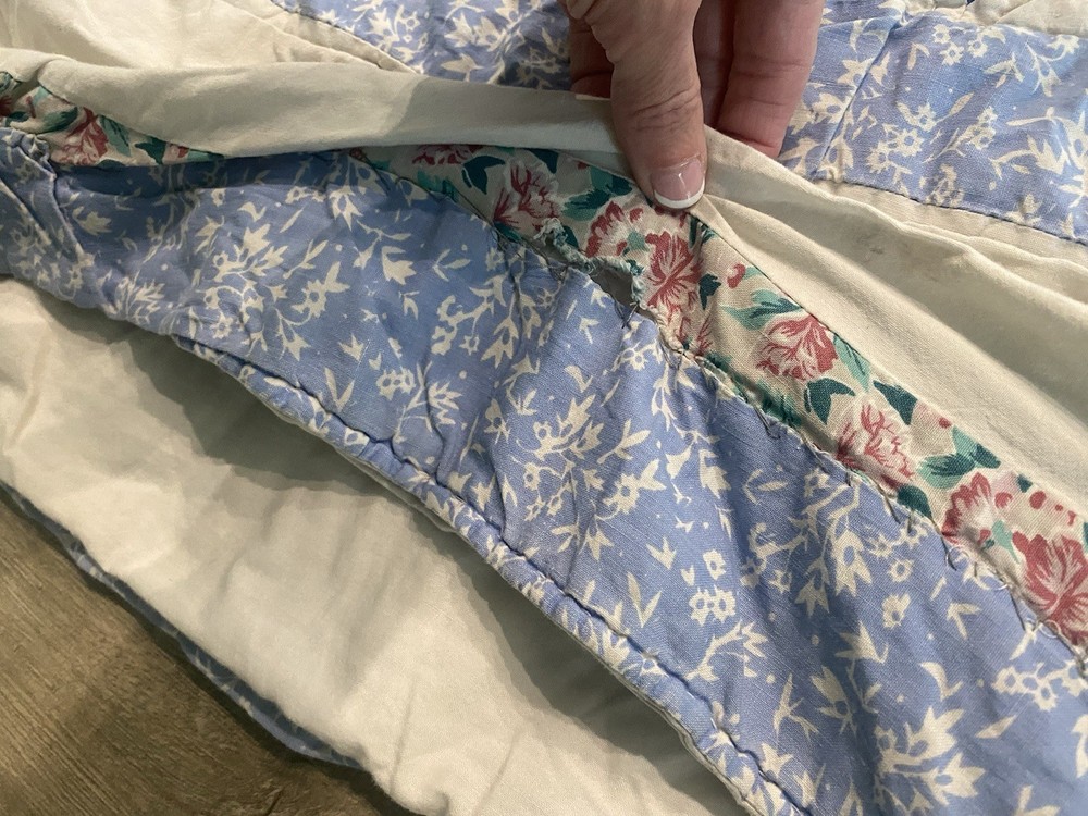 Vintage Arch Quilts Elmsford NY Queen Blue Star Patchwork Pattern handmade