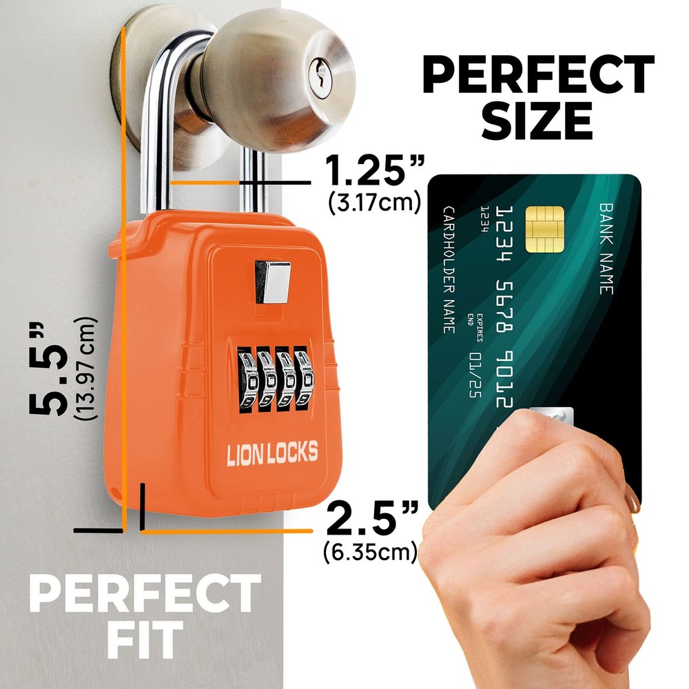 Outdoor Key Lock Box 6 Pack Lion Locks 1500 Code Lockbox Keys Realtor Short-Term