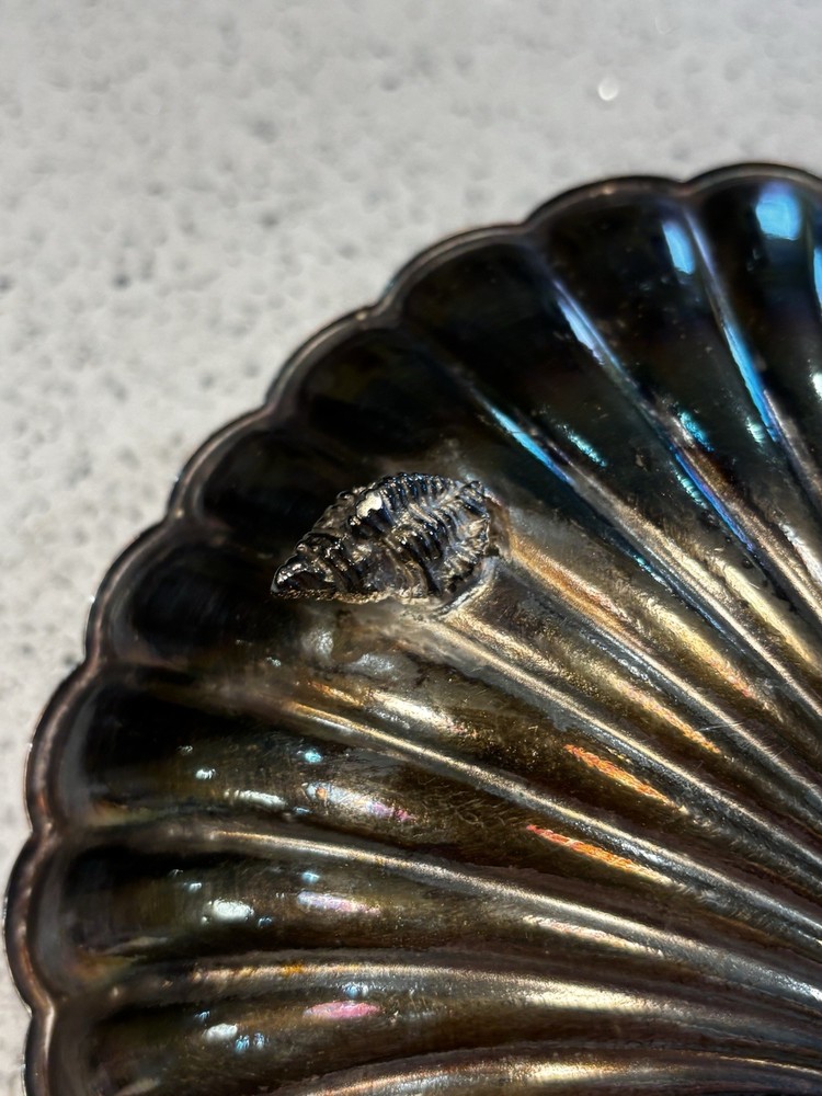 Vintage Triple Shell Silver Plate/ EPNS With Hallmarks Serving Dish